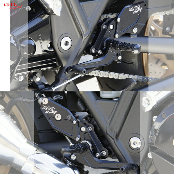 OVER Racing 51-811-01B バックステップ 4ポジション TYPE2 ブラック ZRX1200DAEG