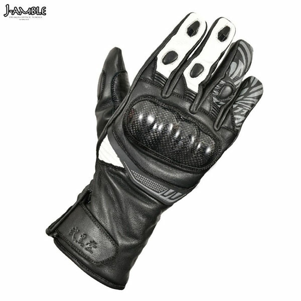 J-AMBLE WBGN-222 スピードライドウィンターレザーグローブ 弐黒堂 BLACK/WHITE|二輪用品店 MOTOSTYLE 店