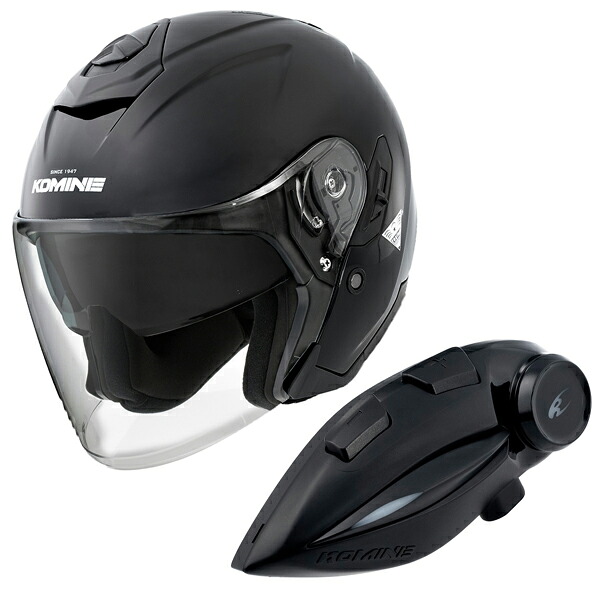 コミネ HK-172 FL コンポジット FRP ジェットヘルメット + KK-902 モーターサイクルインターカム Gloss-Black 30,043円