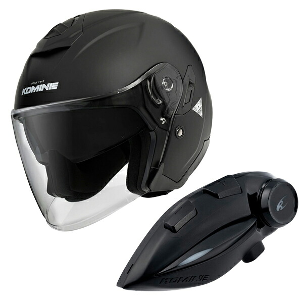 コミネ HK-172 FL コンポジット FRP ジェットヘルメット + KK-902 モーターサイクルインターカム Mat-Black 30,043円