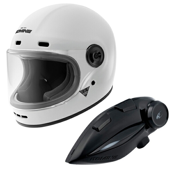 コミネ HK-190 ネオレトロフルフェイスヘルメット + KK-902 モーターサイクルインターカム Pearl-White|二輪用品店 MOTOSTYLE 店