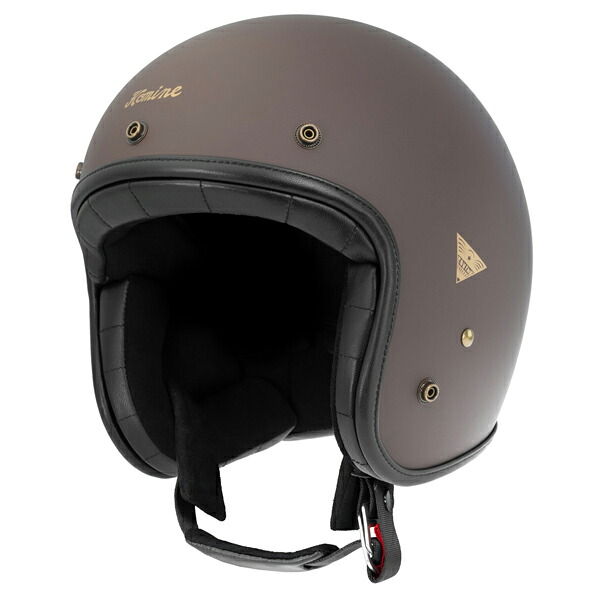 コミネ HK-195 ヘリテージ レザー ジェット ヘルメット Mat-Brown