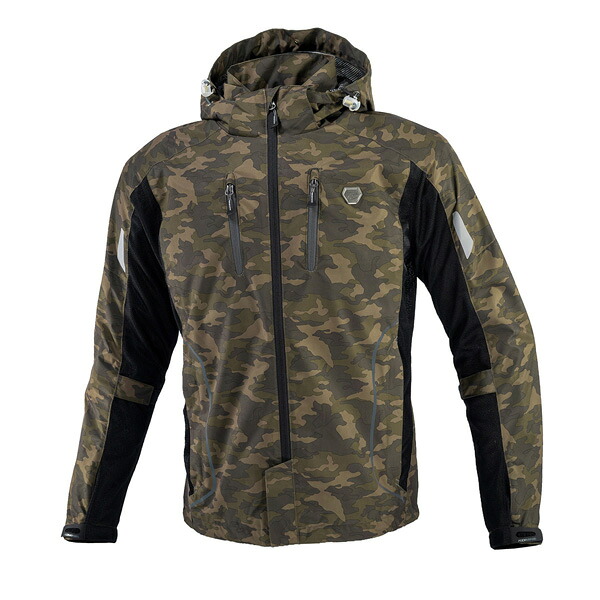 コミネ JK-1123 プロテクトハーフメッシュパーカ ゲンリ Camo-Black|二輪用品店 MOTOSTYLE 店