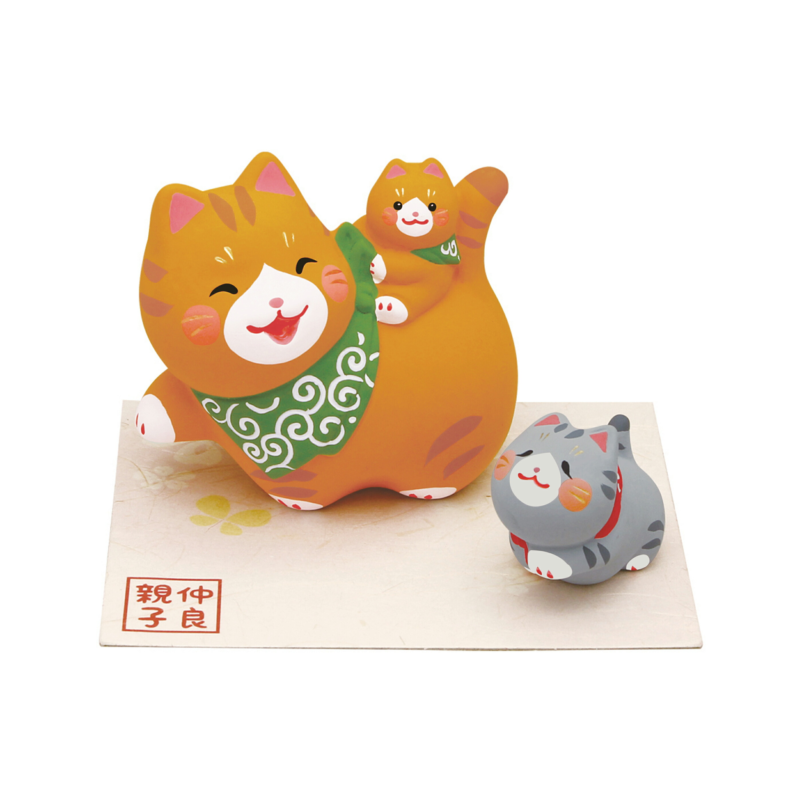 楽天市場】ぺったり親子猫 【三毛・トラ・サバトラ・ハチワレ・黒猫