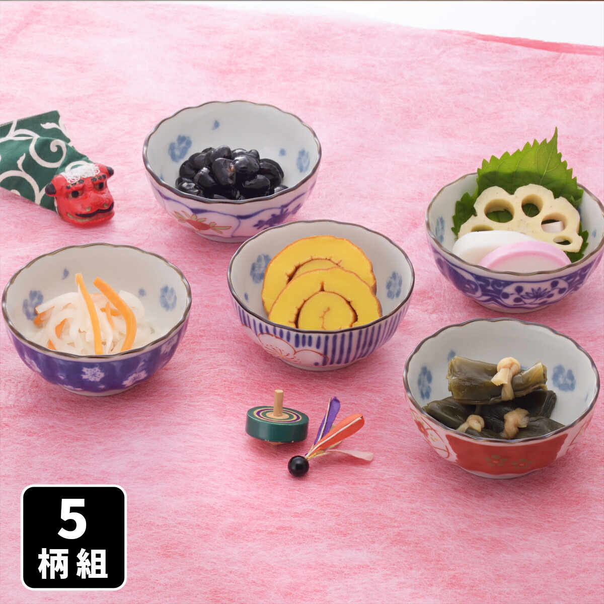 未使用☆アイトー　愛陶　桔梗の花柄陶器　小鉢と中鉢の食器セット 10点 未使用☆アイトー 愛陶 桔梗の花柄陶器 小鉢と中鉢の食器セット