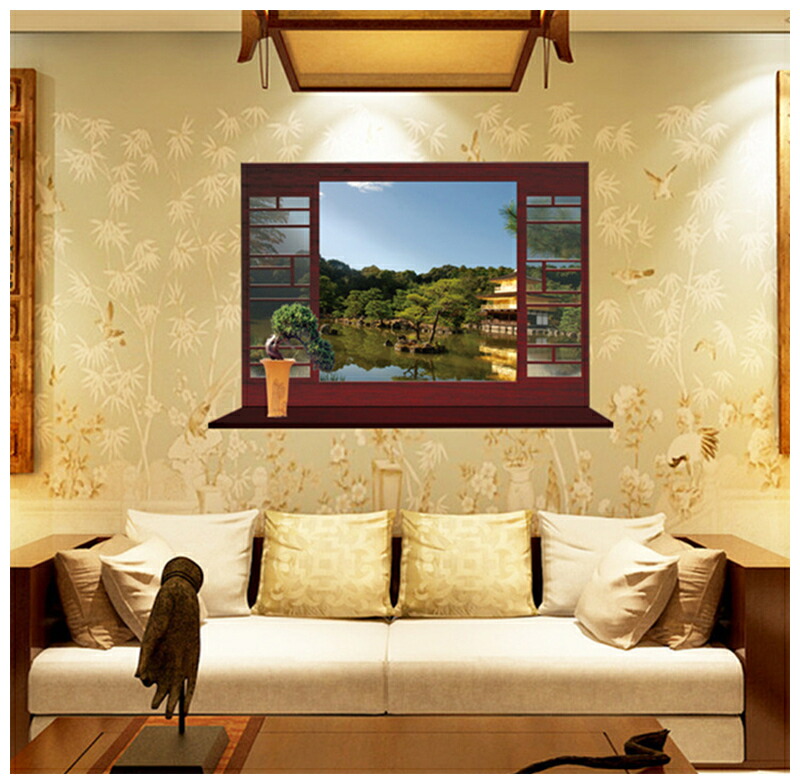 楽天市場 送料無料 ウォールステッカー ウォールシール 中国絵画 古典 風景画 高級感 だまし絵 トリックアート 壁シール 壁紙シール 壁面装飾 壁装飾 室内装飾 インテリア Diy リビング 寝室 Motto Motto