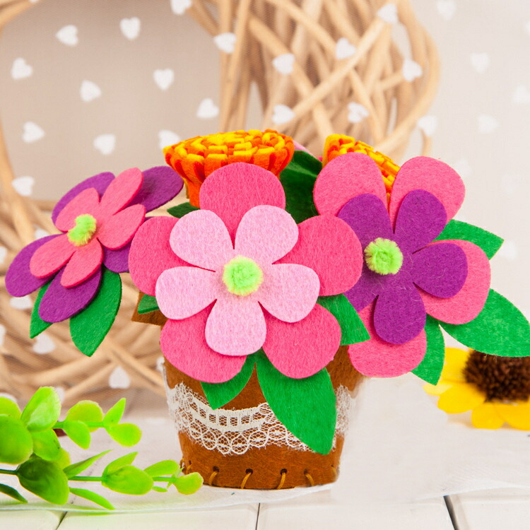 手作りキット ハンドメイド ブーケ Diyキット カーネーション 水仙 花 クラフト フェルト フラワー