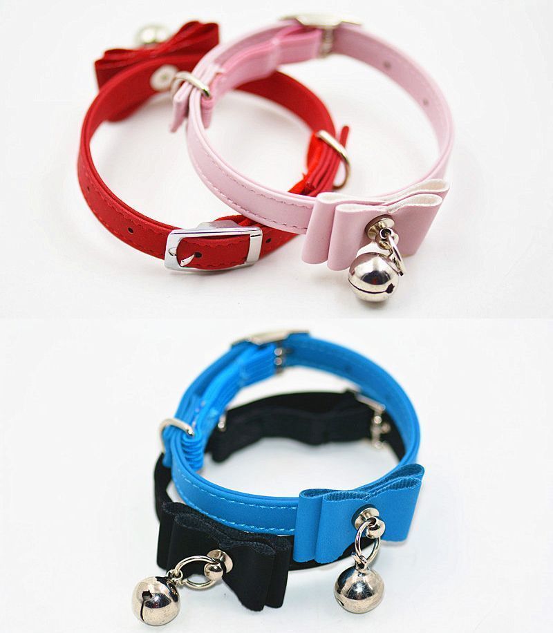 楽天市場 送料無料 猫用カラー 猫用首輪 カラー 首輪 鈴付き ベルトタイプ 金属バックル ゴム付き リボン シンプル 単色 可愛い かわいい Motto Motto