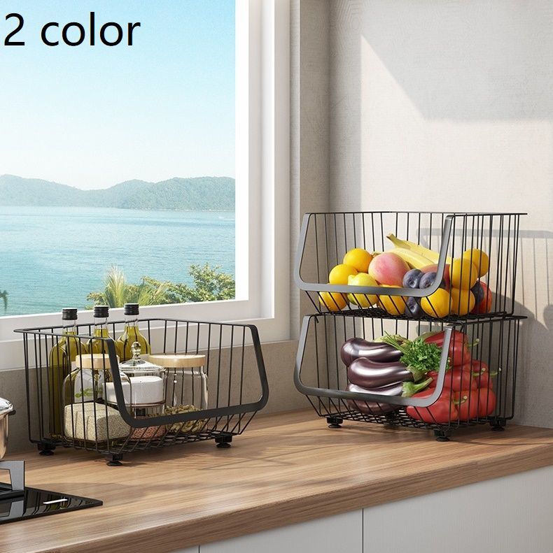 送料無料 キッチンラック キッチンシェルフ 野菜ストッカー 野菜収納 キッチン雑貨 2層式 2段 棚 収納 整理整頓 便利 おしゃれ 清潔感 すっきり Farnostostravahrusov Cz