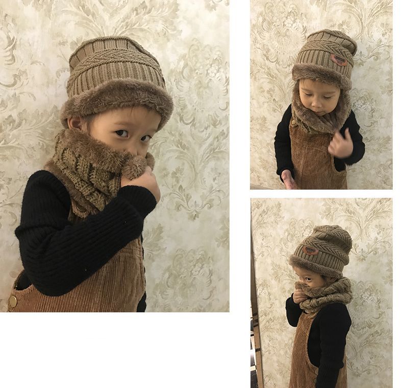 送料無料 ニット帽 裏ボア 子供用 2点セット 男の子 キッズ 女の子 裏起毛 ネックウォーマー