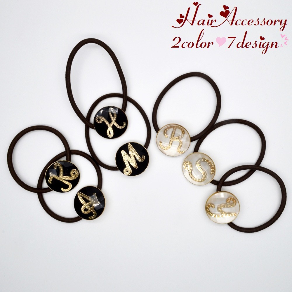楽天市場 送料無料 ヘアゴム 髪ゴム レディース ヘアアクセサリー イニシャル A K M S R H Y 髪飾り 髪留め まとめ髪 ヘアアレンジ 上品 フェミニン エレガント かわいい おしゃれ 大人女子 女性用 婦人用 プチギフト Motto Motto