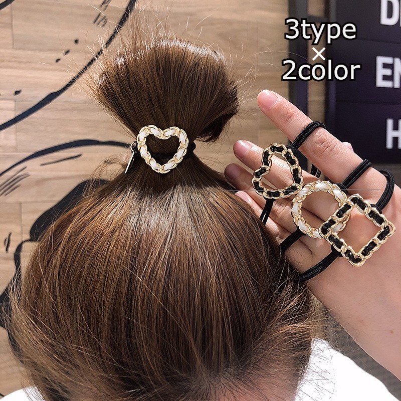 楽天市場 送料無料 ヘアゴム ヘアアクセサリー レディース 髪ゴム まとめ髪 ゴールドカラー 2連 ハート サークル スクエア モチーフ 大ぶり タグ 子供用 キッズ 髪飾り かわいい おしゃれ 上品 大人 ガールズ ヘアアレンジ カジュアル 婦人 女性 女の子 Motto Motto