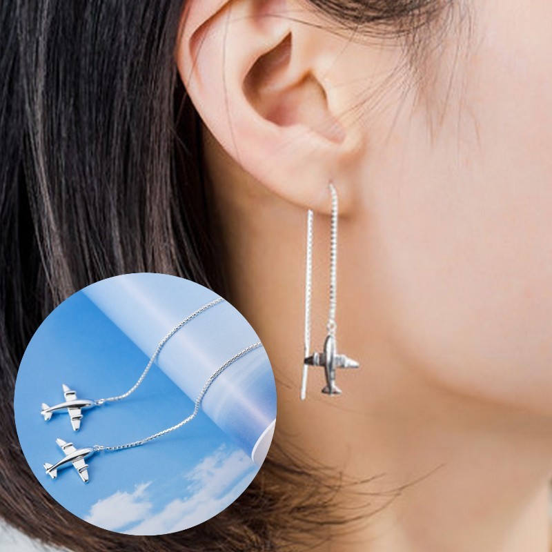 楽天市場 送料無料 チェーンピアス アメリカンピアス アクセサリー レディース 女性用 飛行機 エアプレーン モチーフ 揺れる ゆらゆら おしゃれ かわいい かっこいい プレゼント ギフト 誕生日 記念日 ファッション小物 Motto Motto