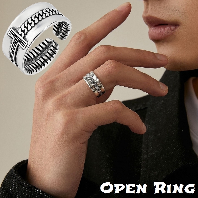 新発売 スクエアリング フリーサイズ silver925 指輪 オープン メンズ