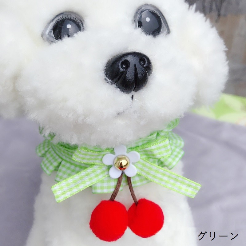 市場 送料無料 犬用 チョーカー サクランボ ペット用アクセサリー 首飾り チェック 中型兼 小型犬 花 フラワー リボン 猫用 ペット用品
