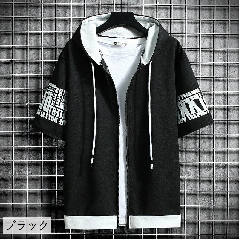 良好品】 パーカー かっこいい おしゃれ 白黒 XL 柄 英字 メンズ プルオーバーTシャツ 白黒 おしゃれ かっこいい XL