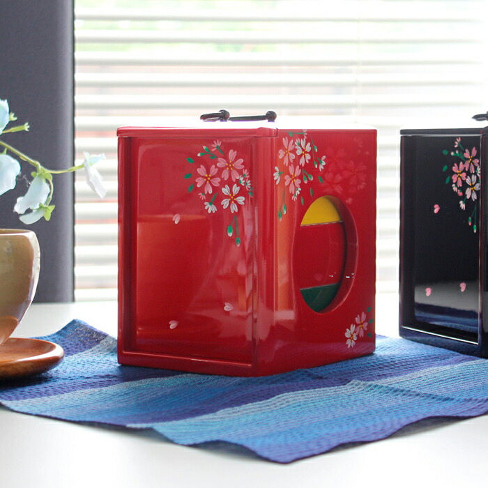 楽天市場】遊山箱 春慶三段重 野外にも持ち出せる手提げ式弁当箱