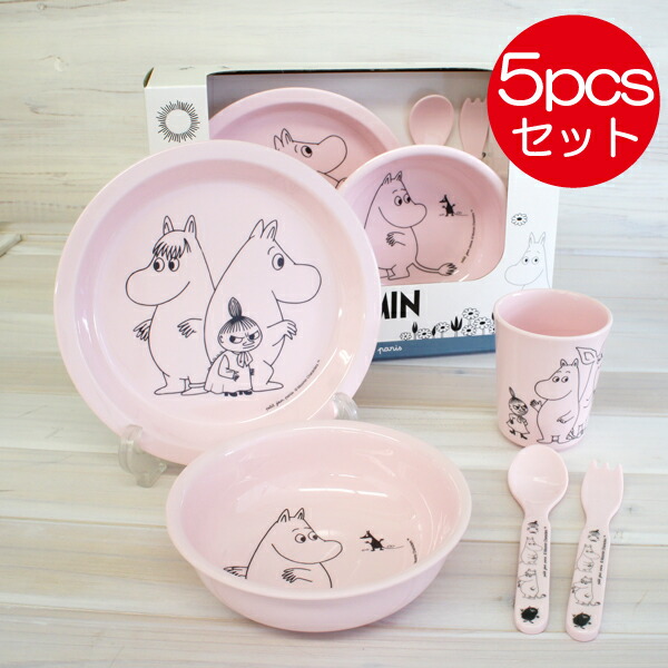 【百貨店大売り出し当店全品P5倍】ムーミン 脂製小わっぱ食器 5ピースギフトボックス/サクラ色【店先受け取り証書も可 吹田】