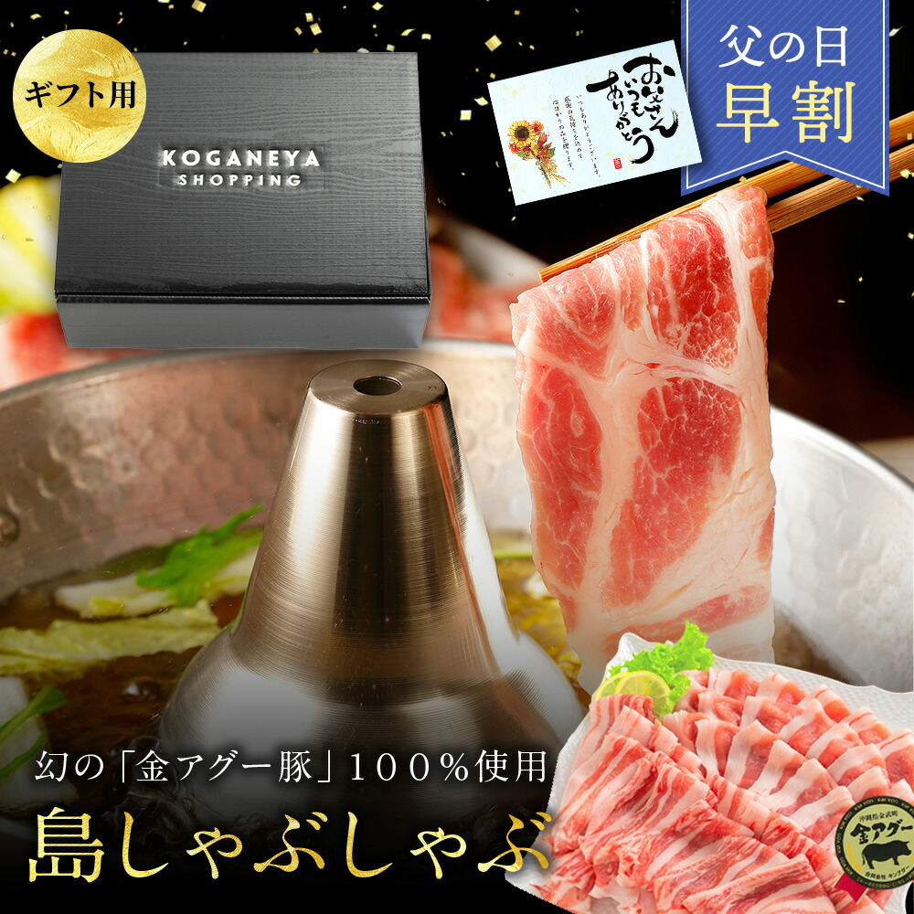 ＼父の日 早割 10%OFFクーポン／  送料無料 ギフト 島しゃぶしゃぶセット 金アグー豚 合計500g（100g×5パック / 4～5人前）送料無料 特製出汁 うどん ポン酢付き しゃぶしゃぶ鍋 肉 豚 冷しゃぶ 豚肉 食べ物 贈り物 お祝い