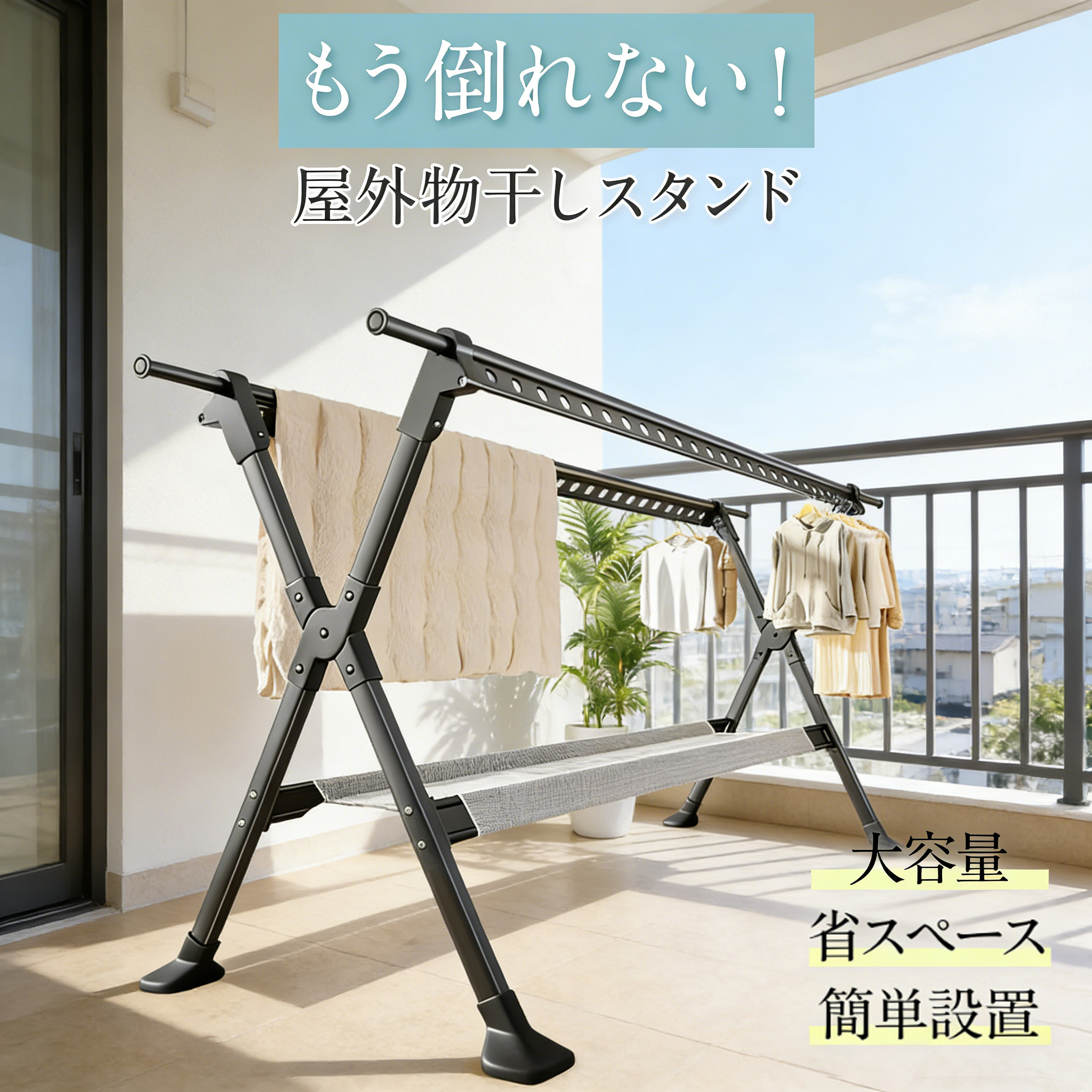 物干しスタンド 屋外 屋内 ベランダ物干し 多機能物干し台 布団干し 物干しスタンド 伸縮 ステンレス 室内物干し 洗濯物干し 屋外耐風 大容量 錆びない 靴トレイ付き 竿 布団 シーツ ふとん 外干し 布団干し 物干しスタンド 新生活 簡単組立て