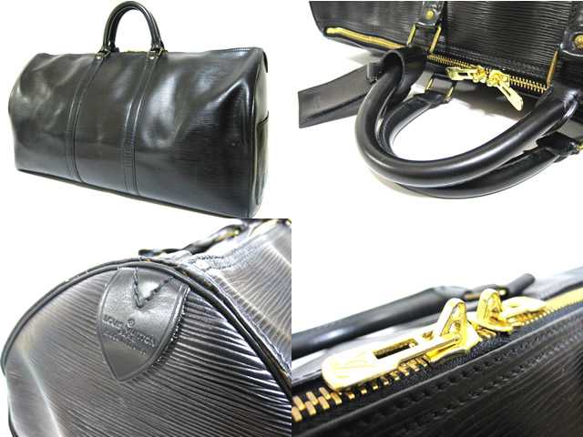 Brand Shop Moumou House: Louis Vuitton ♦ black EPI ♦ keepall 55 ♦ Boston bag ♦ M42952 ♪ Vuitton ...