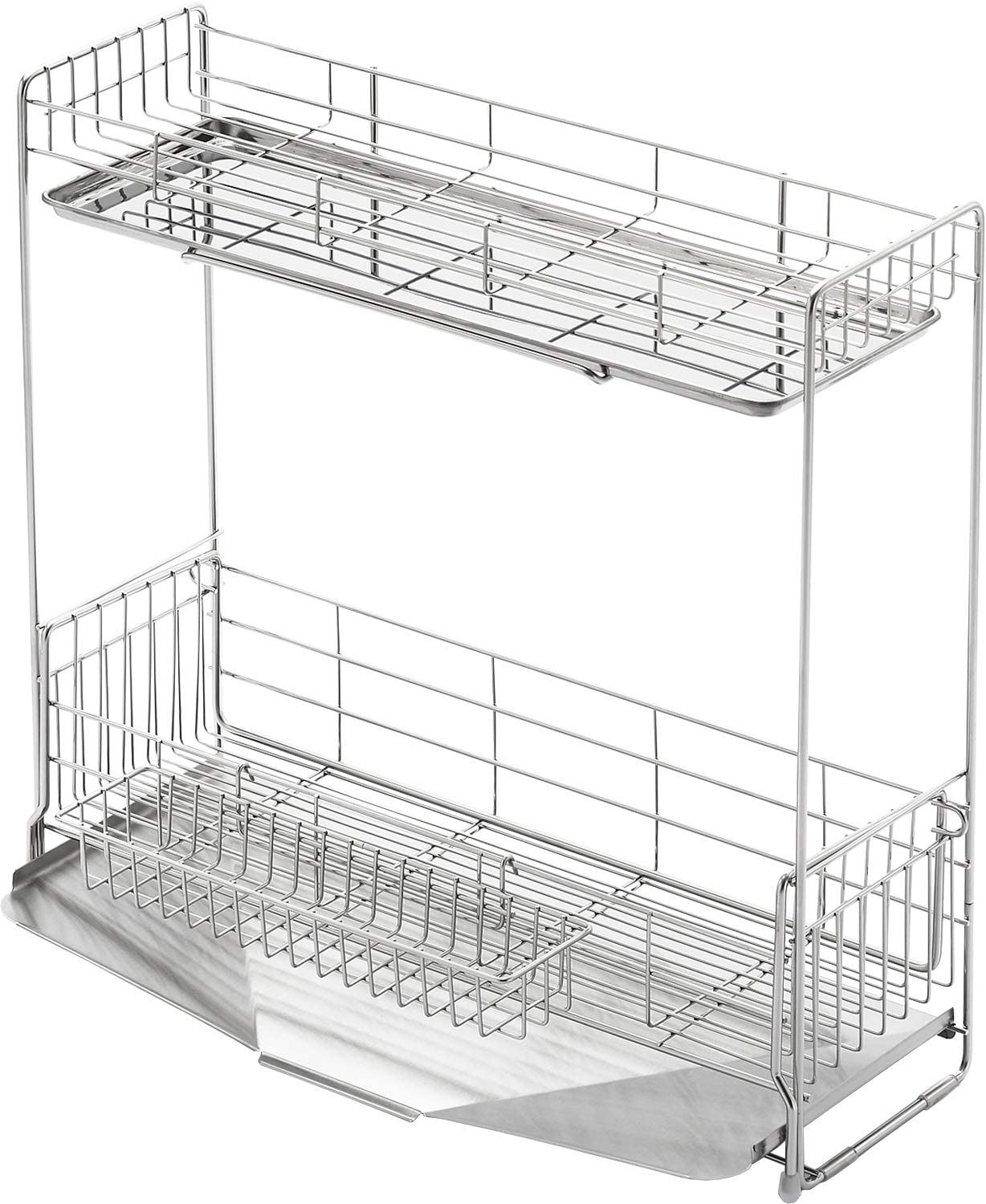 送料無料 ヨシカワ 食器 水切り 日本製 ステンレス 2段 15~27.5×47cm シンクサイド 幅の広がる 1306080