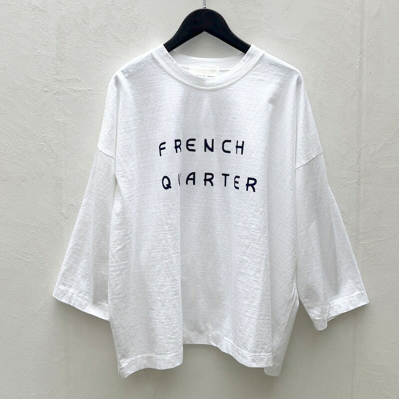 a piece of Library(アピースオブライブラリー）フレンチグランド　7分袖 Tシャツ　226124　ホワイト　グレー　ネイビー｜MOUNT BLUE SELECTION