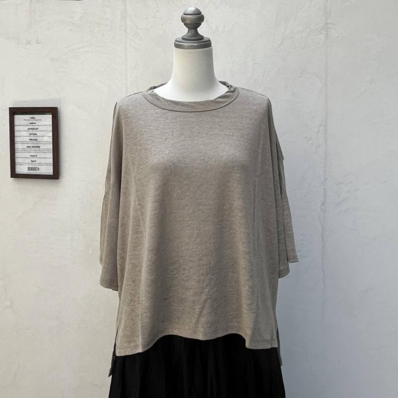 【SALE】【送料無料】MidiUmi(ミディウミ) リネンワイドプルオーバー 2-710223|MOUNT BLUE SELECTION