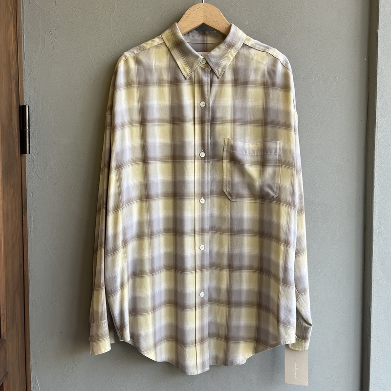 SALE【送料無料】cafune (カフネ)セルロース オンブレ チェックシャツ 535943 イエロー|MOUNT BLUE SELECTION