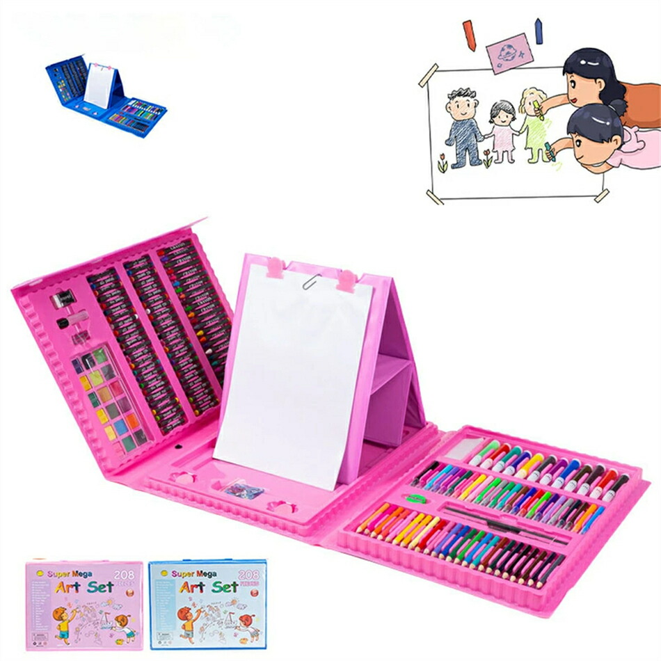 楽天市場】お絵かきセット【色鉛筆 クレヨン 水性ペン 208ピース】 お