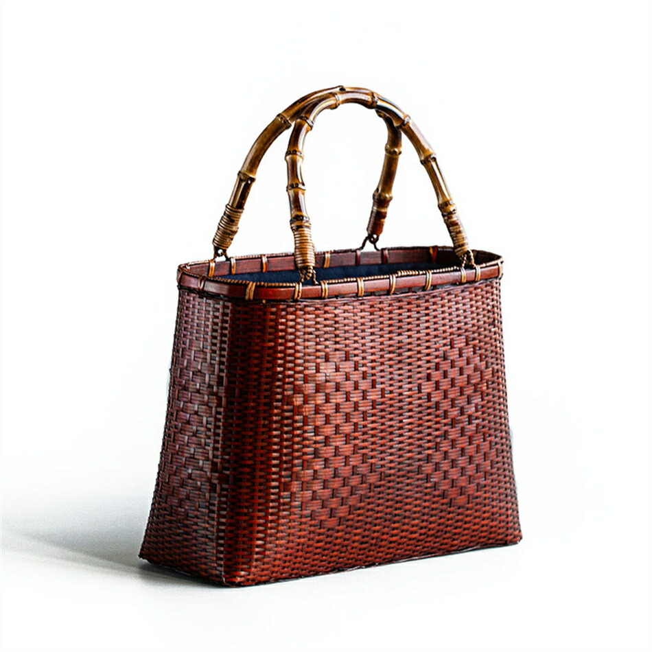 楽天市場】駿河竹千筋細工 手提げ かご 葵 (小) バッグ 手提げ籠