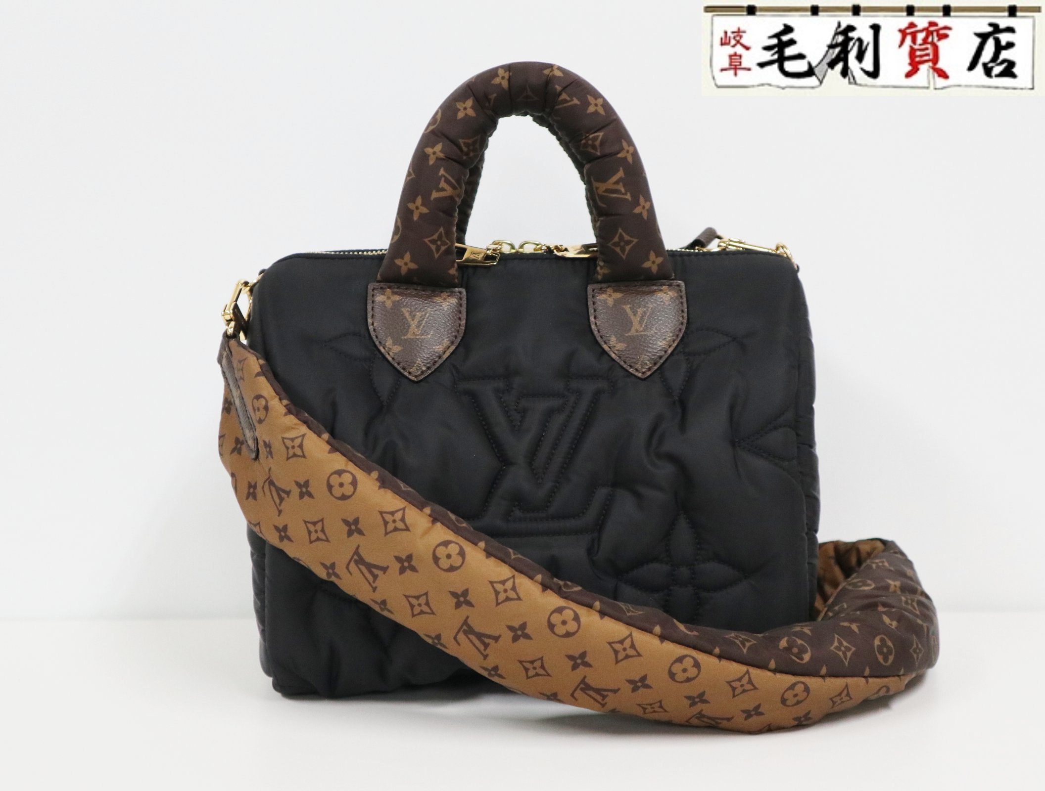 Louis Vuitton グレー ネイビー バッグ 新作メンズ*LV*モノグラム バイカラー ショルダーバッグ M12806