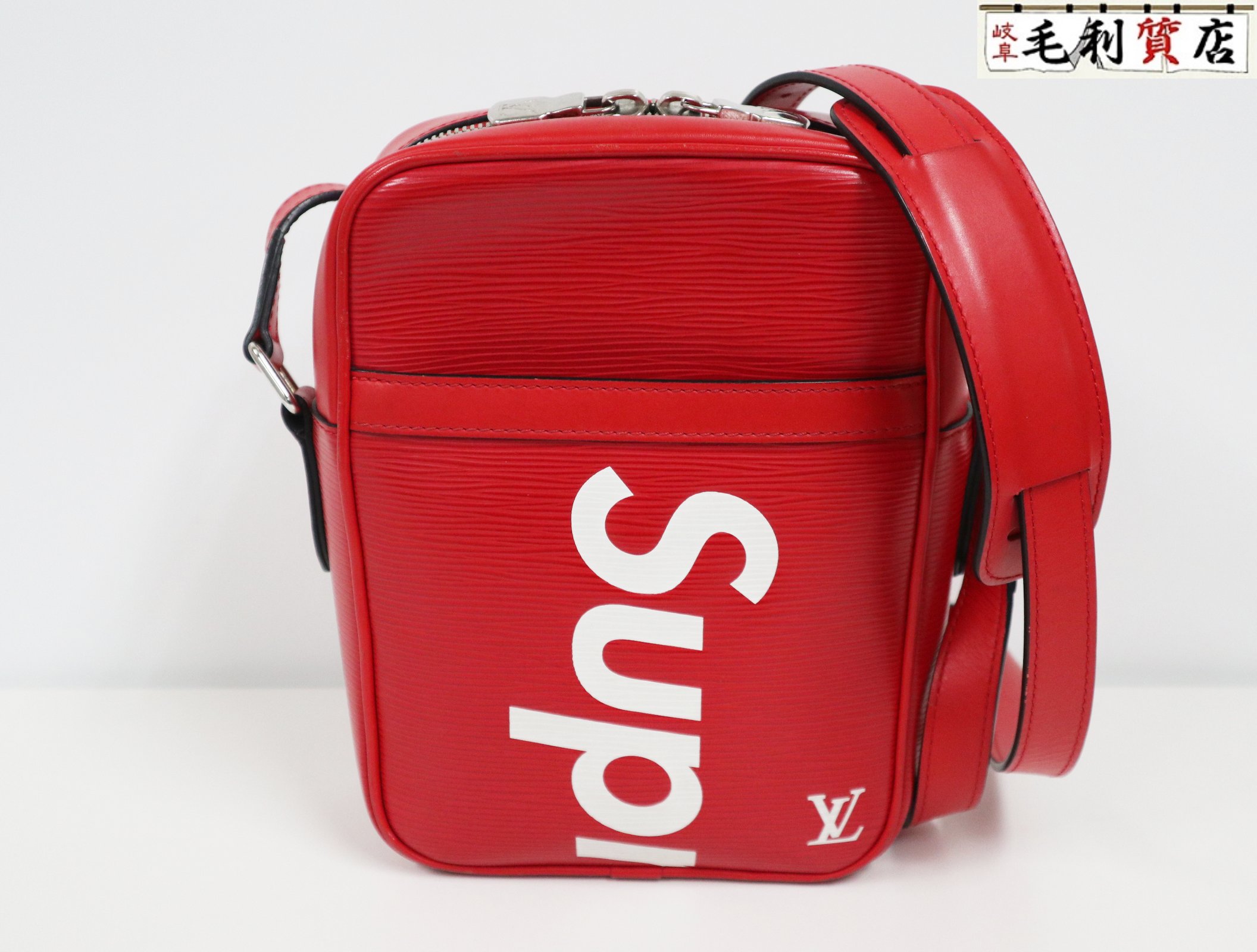 ルイ ヴィトン LOUIS VUITTON Supreme シュプリーム エピ ダヌーブ PM M53417 レッド ホワイト 美品 ショルダーバッグ