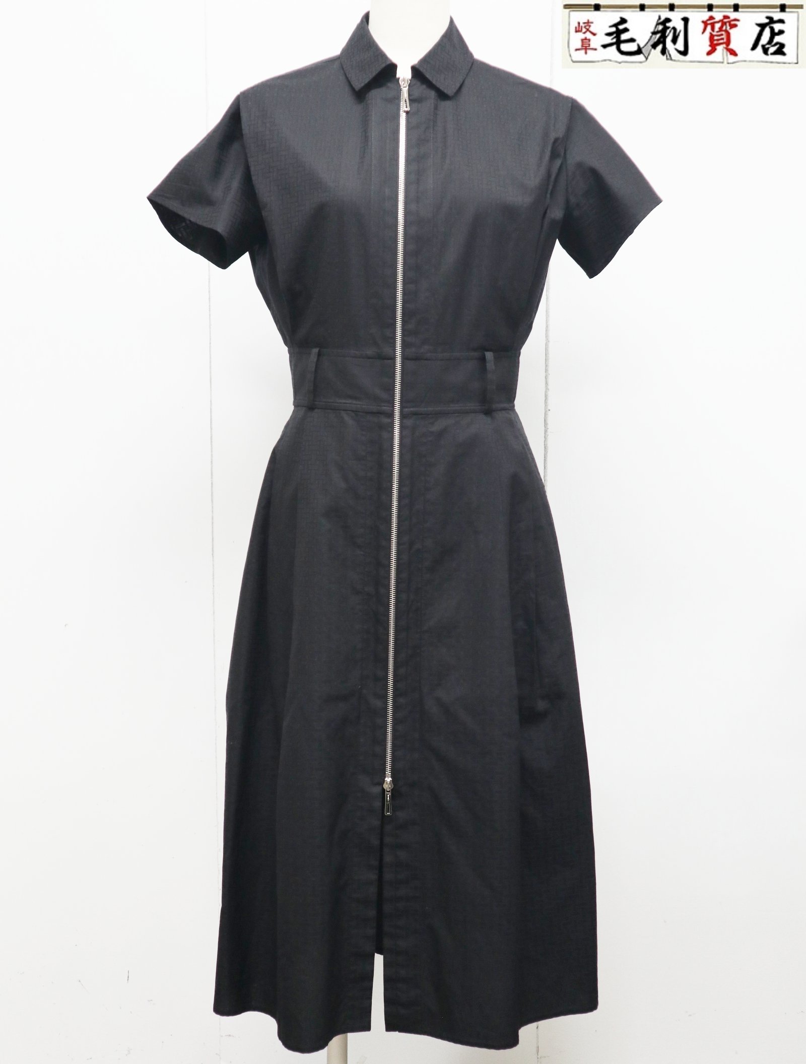 エルメス HERMES MOSAIQUEモチーフ 3H0544DH ワンピース サイズ34 コットン ブラック 【中古】 服｜毛利質店