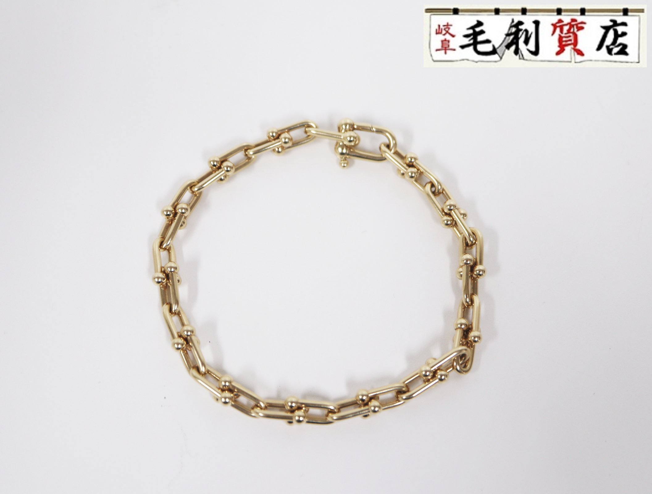ティファニー TIFFANY ハードウェア スモール リンク ブレスレット 750YG エクストララージ【中古】アクセサリー 377,100円