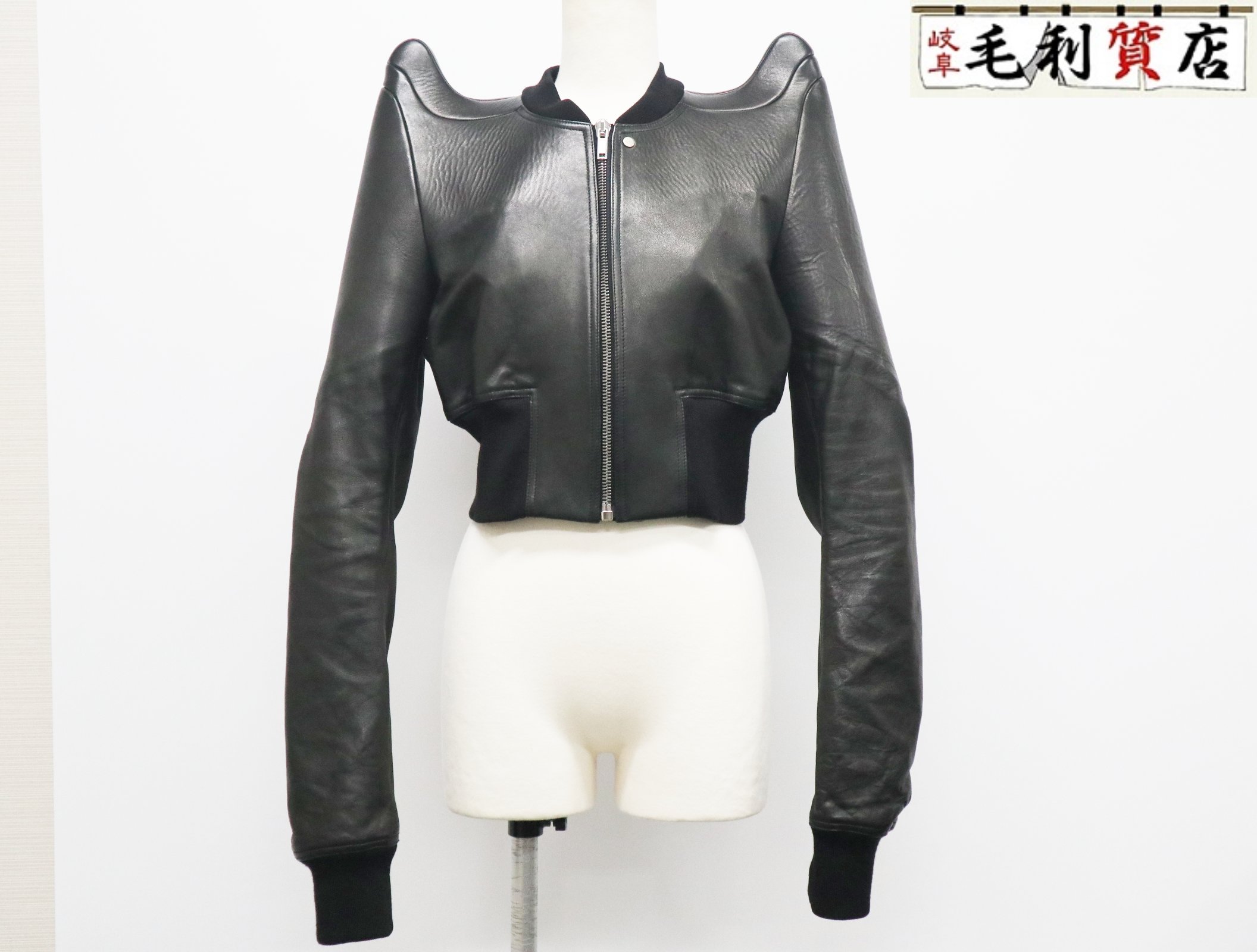 Rick Owens リックオウエンス 23SS Tec Shoulder Lambskin Leather Bomber Jacket RO01C5784 サイズ44 ブラック 【中古】　レザージャケット