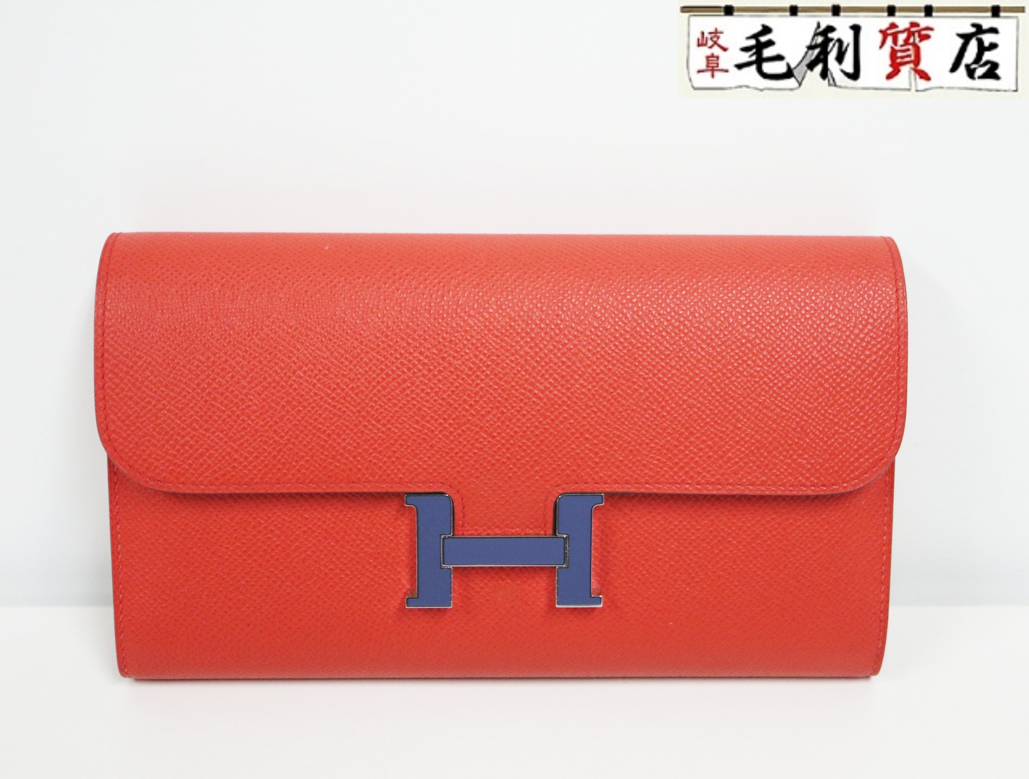エルメス HERMES コンスタンス ロング ルージュカザック ヴォーエプソン シルバー金具 C刻印 2018年製 美品 レディース 財布 199,000円