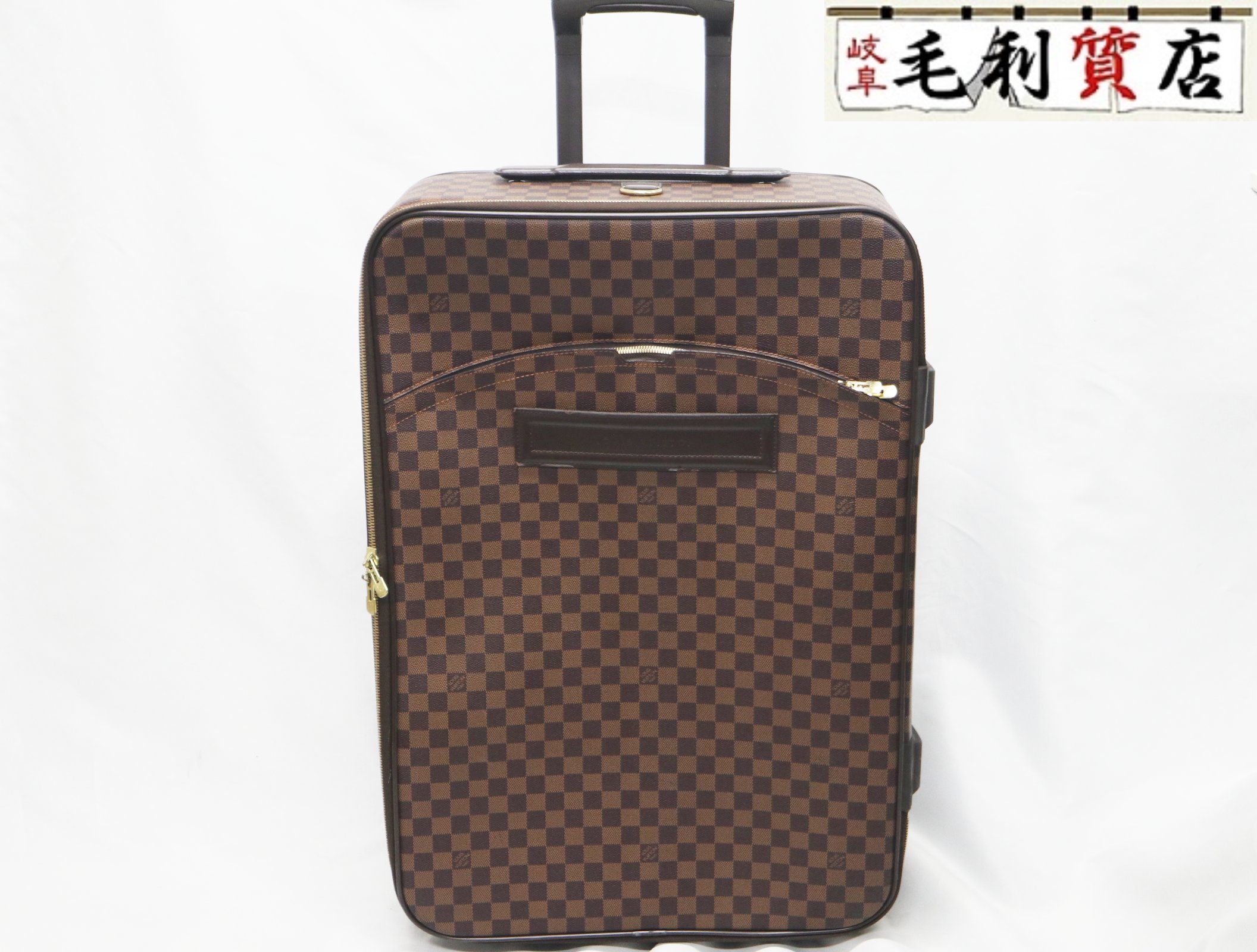 ルイヴィトン LOUIS VUITTON ペ屁っ放り65 N23295 ダミエ 持ちはこび容れもの 旅行バッグ PVC なめし革 赤銅色 【中古】  御徒面子