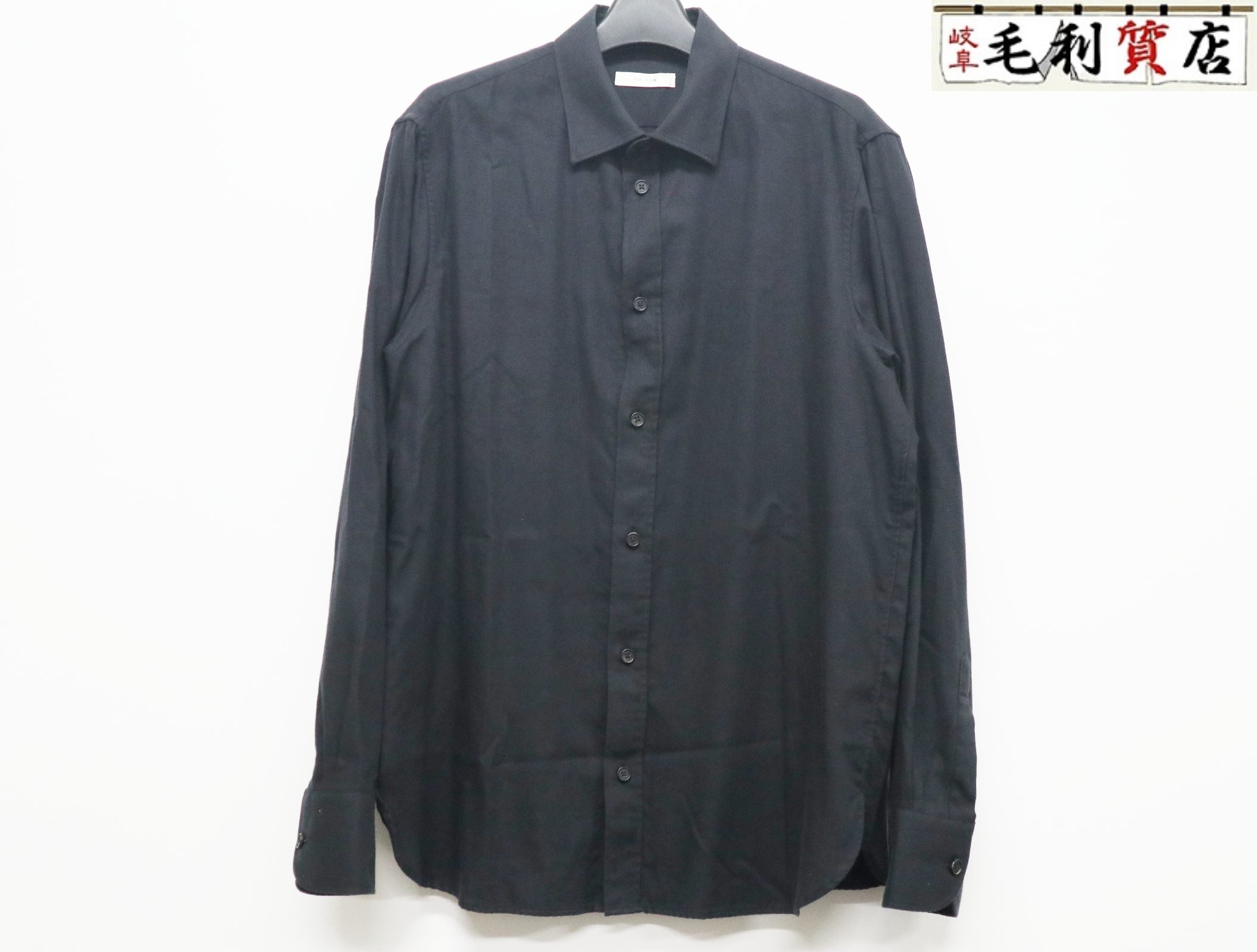 THE ROW ザロウ カシミヤ混 メンズ レギュラーシャツ 108-W1849 ブラック サイズUS16 【中古】 長袖シャツ|毛利質店