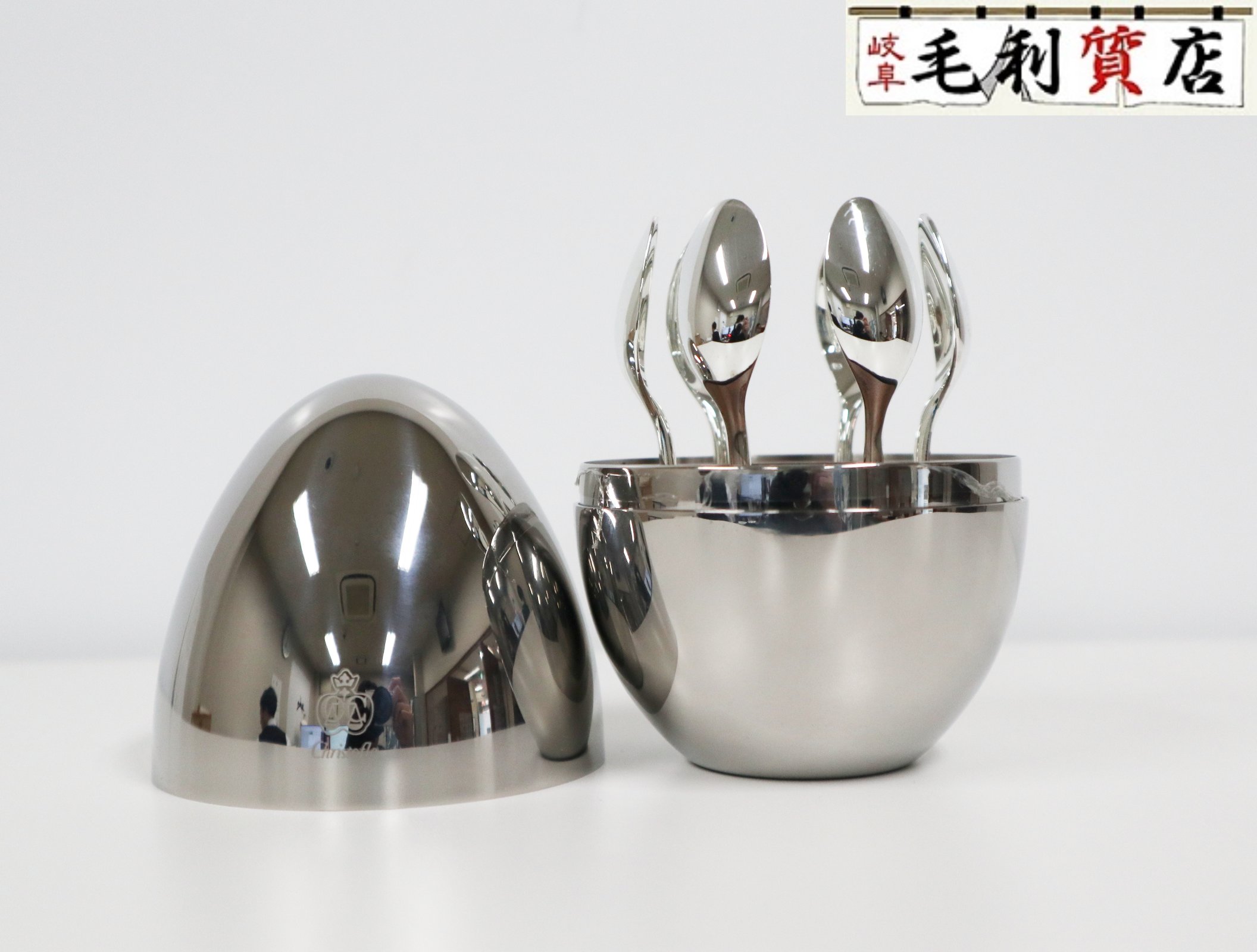 クリストフル Christofle B00065636 Mood Coffee 佇まい 珈琲 エスプレッソ刀圭6本書き割り しろがね色上塗り 御前上等美品 【中古】 食器