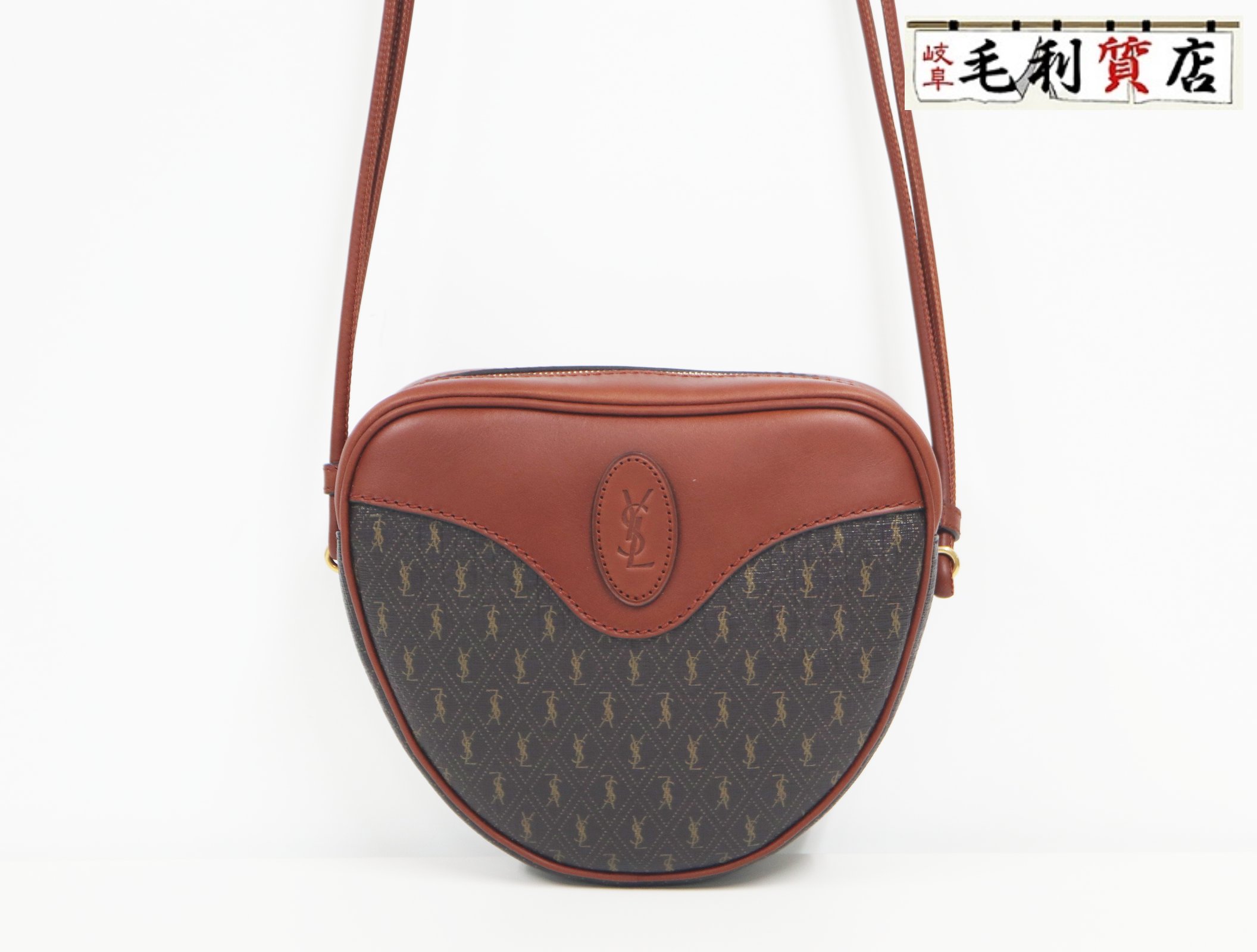 イヴサンローラン  Yves Saint Laurent   ル  モノグラム  クールバッグ  675260  赤銅色  PVC  なめし革 肩先 美品 御徒面子