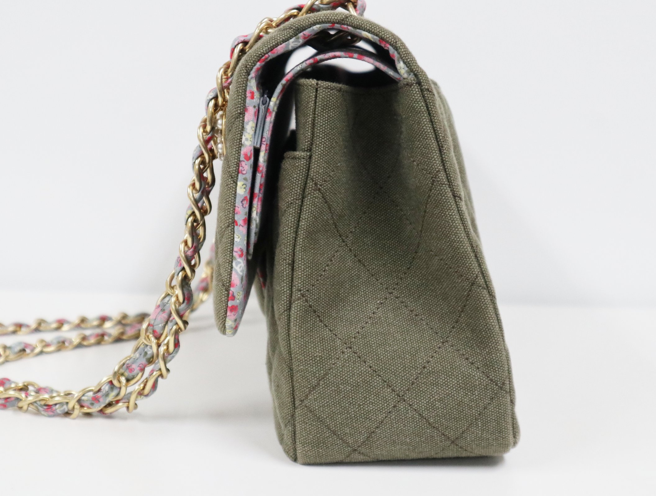 男女兼用 シャネル Chanel 16 17クルーズ キューバ 花柄 カーキ マトラッセ 40 ダブルフラップ チェーンショルダー 極上美品 バッグ Cpclin Com Br