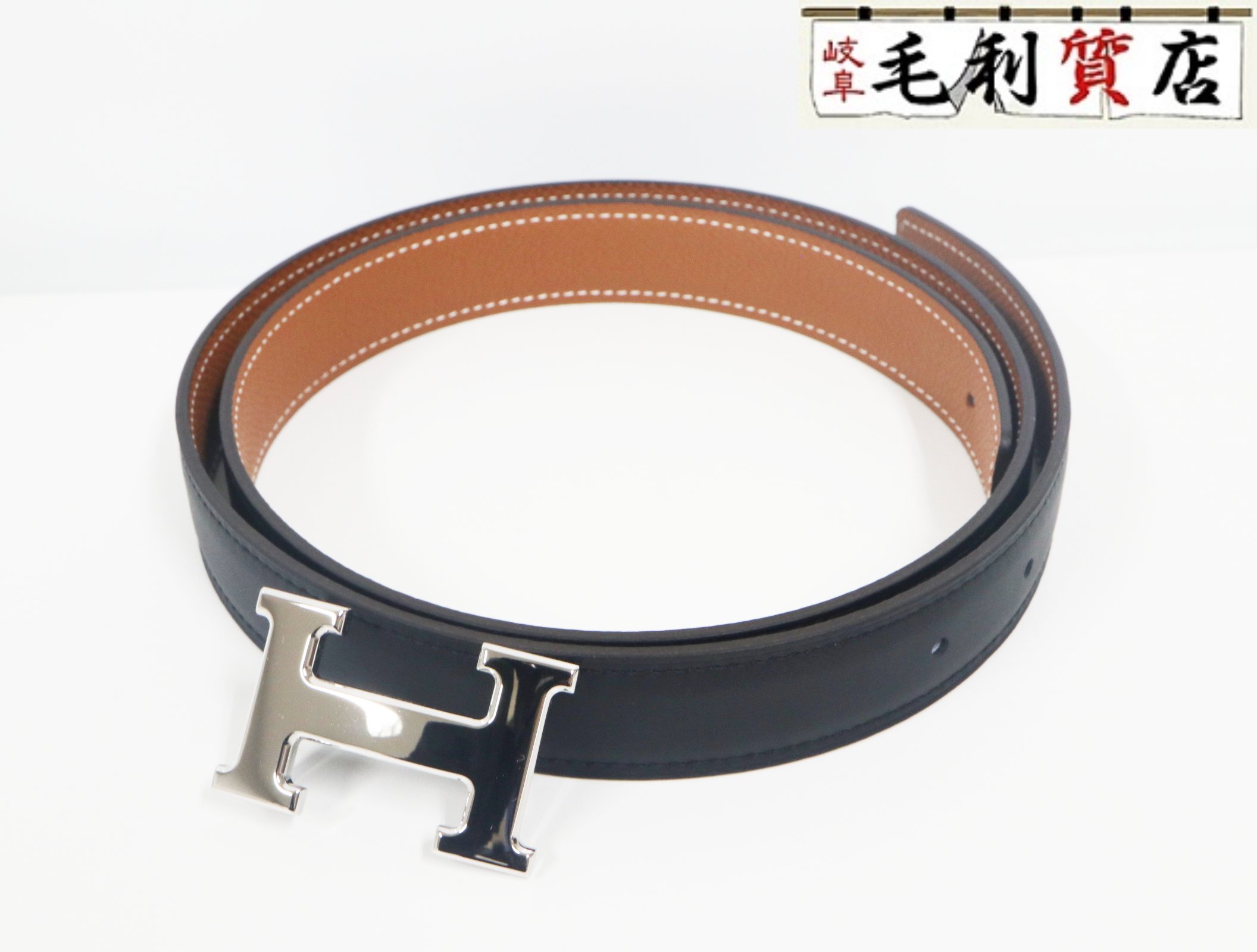 【新品・未使用】HERMES リバーシブルベルト ミニコンスタンス 24mm ベルトバックル-《ミニ・コン