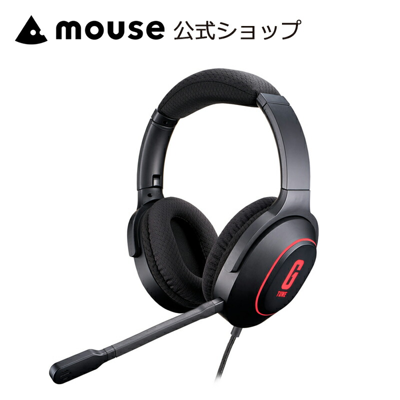 【SS継続期間中エントリーでP10倍】mouse ゲーミングヘッドセット G TUNE SHP-177BK 軽さ 225g 有線 チタン上塗り40粍１番ウッド マイクロホン脱着能力のある 長さ合わせる能力のある 黒いこと 3年引きうける