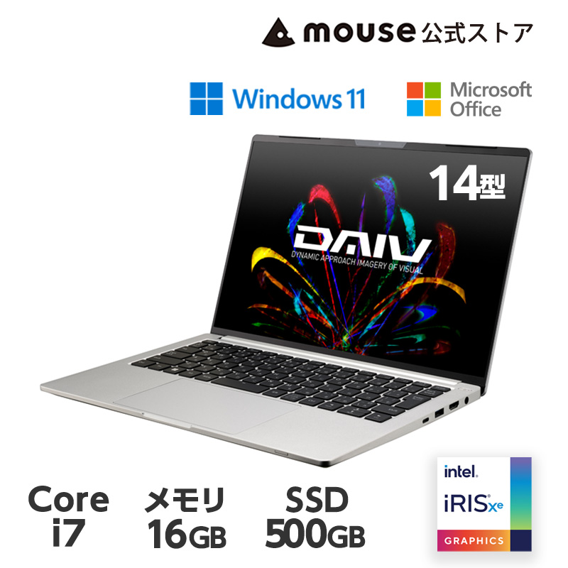 楽天市場】DAIV Z4-I7I01SR-A-AB クリエイターPC ノートパソコン Office付き 新品 14型 WUXGA液晶 Core  i7-1360P 16GB メモリ 500GB M.2 SSD intel Iris Xe グラフィックス mouse マウス おすすめ : マウスコンピューター  楽天市場店