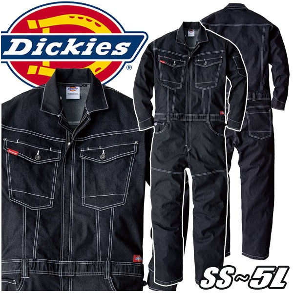 D-706 Dickies ディッキーズ長袖ストレッチデニムツナギ 繋ぎ・刺しゅう刷り上げるも承ります DK26
