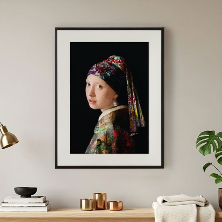 【お買い物マラソン限定!全品対象クーポン】 フェルメール 真珠の耳飾りの少女 アートポスター 日本製 グラフィティ コラージュ オマージュ A4 A3 A2 名画 アートパネル Blues ポップ モダン 北欧 壁掛け インテリア 装飾 店舗 ショップ リビング ギフト|ムートンクラブ 店