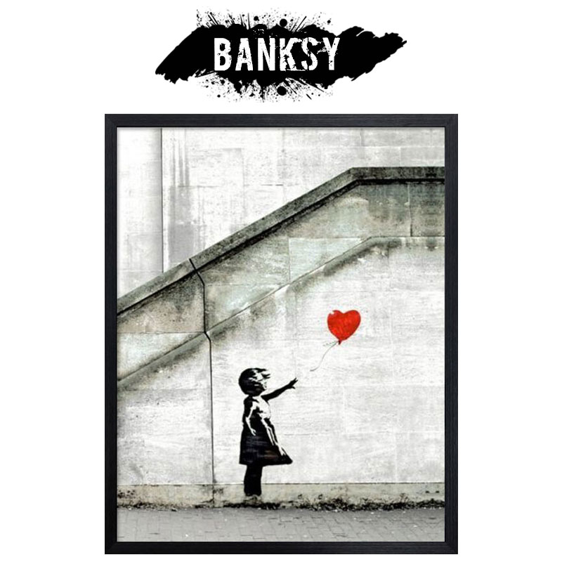 バンクシー　「赤い風船と少女」ポスター額入り banksy-0002-main.jpg