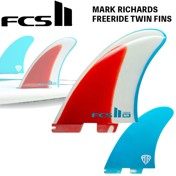 ツインフィン サーフィン FCSII エフシーエス2 RET FG マークリチャーズ MR Freeride PG Twin Blue/Red/White Retail Fins｜MOVE