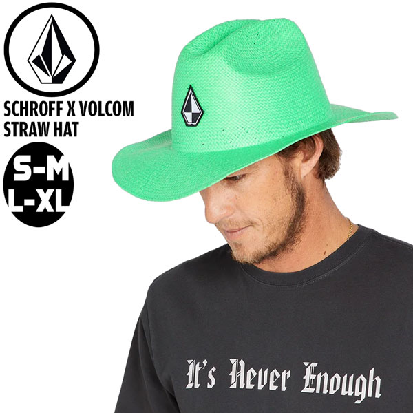 Volcom￼ ポルコム　麦わら帽子レディースM/L VOLCOM 帽子 ハット 「VOLCOM/ボルコム」Schroff X Volcom Straw
